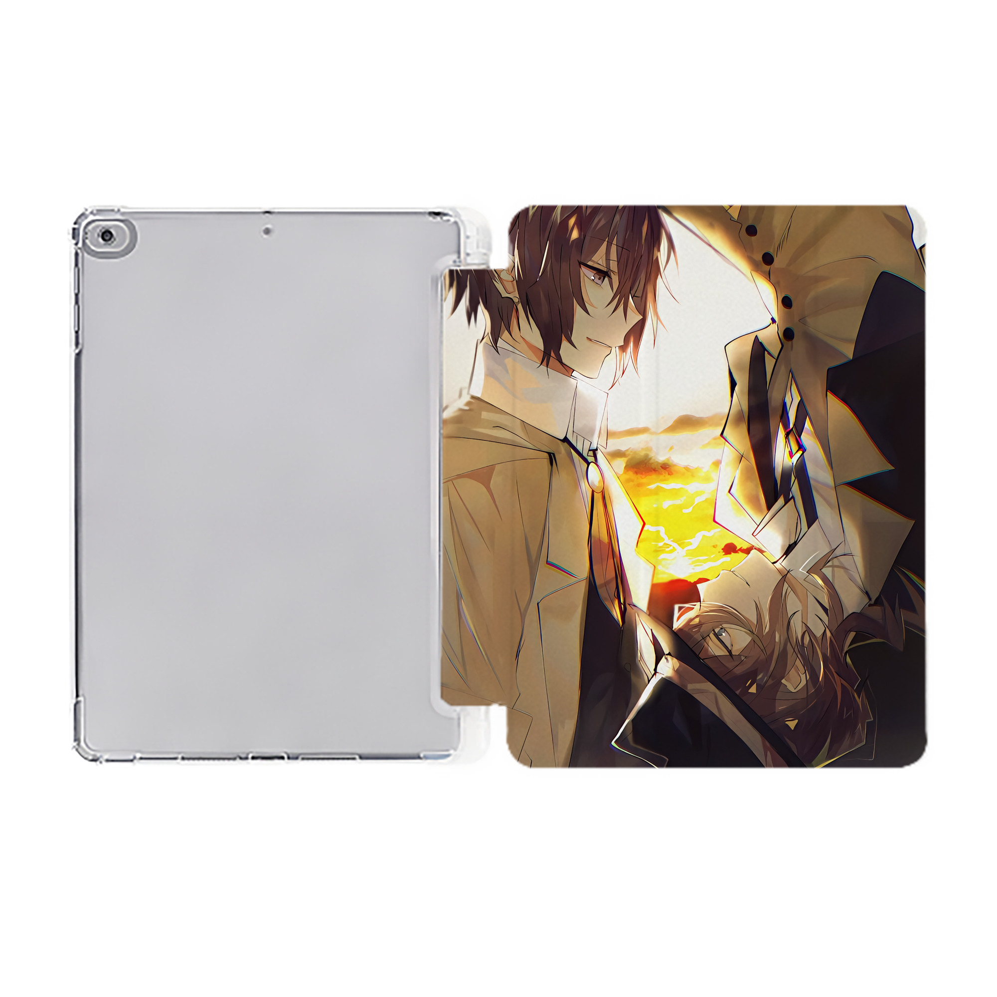 （画像用） 文豪ストレイドッグス Bungo Stray Dogs IPad ケース ペン収納付き 三つ折りスタンド PUレザー×シリコン 対応機種9.5/10.5/10.9インチ